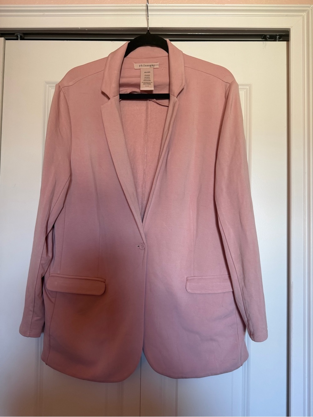 Philosophy Blush Pink Single-Button Blazer